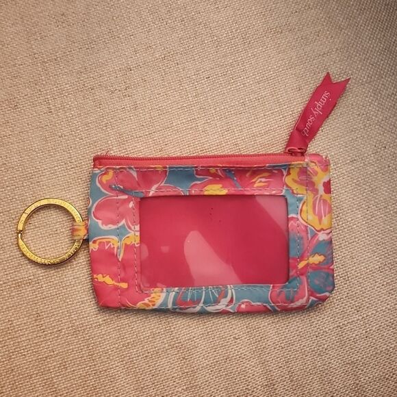 Simply Southern Pink Blue Floral Hawaiian ID Zippy Wallet - Picture 1 of 3